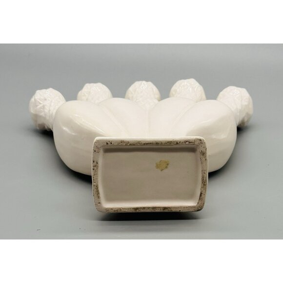 Mid Century Cream Quintal Five Finger Vase Posy Holder Ceramic 7.5 inch - Picture 6 of 7